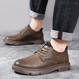 Casual Shoes Quality Leather Sneakers Men's Outdoor Mens Thick Soled Men Designer Lace-up Oxfords