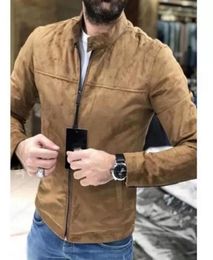 Winter Suede Coat Slim Fit Mens Casual Warm Outwear Jacket Men Solid Pea Size M3XL2996503