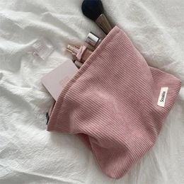 Cosmetic Bags Corduroy Women Bag Cotton Cloth Makeup Pouch Hand Travel Lipstick Organiser Cases Fashion Zipper Clutch Phone Purse