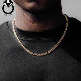 Cross border hip-hop stainless steel Cuban chain in Europe and America 18K gold mens necklace