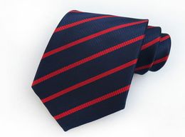 Mans Ne Tie Red Navy Blue Striped Silk Tie for Man 8cm Gingham Ties Formal Business Gravata Casual Wedding Party Tie1922885