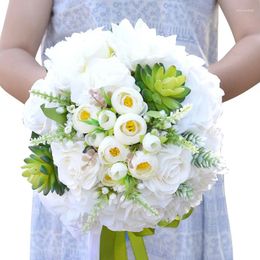 Wedding Flowers White Bridal Bouquet 2024 Bouquets Accessories Supplies Artificial Buque De Noiva