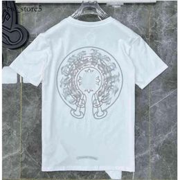 Chromees Hearts Classics Mens Ch T Shirts Heart High Quality Brand Crew Neck Chromes Short Sleeves Tees Tshirts Casual Horseshoe Sanskrit Cross Print Chrome 2277