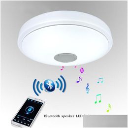 Ceiling Lights Bluetooth Ceiling Light Led Music Lamp Rgb Colorf High Edge White O Lighting 1 Pc Drop Delivery Lights Lighting Indoor Dhrgy