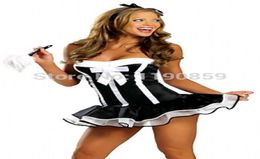 Cheap Sexy Adult Women Black French Maid Costume Clubwear costume7659310