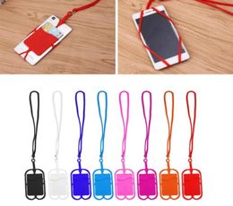 Cell Phone Straps Charms Detachable Silicone Lanyard Case Holder Neck Strap With ID Card Slot1165438