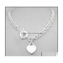 Pendant Necklaces Pendants Jewellery Design Womens Sier Tf Style Necklace Chain S925 Sterling Key Heart Love Egg Brand Charm Nec H09227G