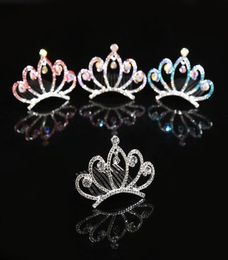 Children Hair Jewelry Baby Girls Rhinestone Tiara Headdress Crystal Princess Crown Combs Headwear Hair Accessories For Birthday Pa2783364