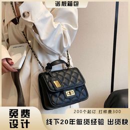 Factory Design Direct Store Womens Bag Crossbody Trendy and Fashionable Portable Small Square Womens Diamond Grid Chain Shoulder