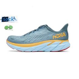 Hokah One Bondi Clifton 8 Männer Laufschuhe Hokahs Sneaker cool grau grau schwarz weiß orange bernsteingelb kobinblau rote Männer Frauen Outdoor Trainer Sport Sneaker