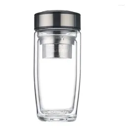 Water Bottles Double-layer Glass Male Portable Drinking Cup Insulation Anti-fall Female Net Red Transparent Thickening Filter Tea