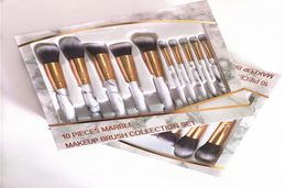 10 pcs set Marble Makeup Brushes Blush Powder Eyebrow Eyeliner Highlight Concealer Contour Foundation Make Up Brush Set 105486308