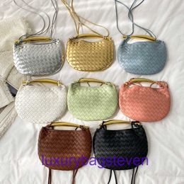 Brand Bottgs's Vents's sardine Tote bags for women online shop Hot Shark Woven Bag Handheld Dumpling Solid Color Personalized Metal Female with real logo