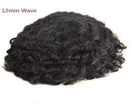 Wave Toupee For Men Full Lace Curly Human Hair Toupee Replacement System 8x10 inch 8mm 10mm 12mm Wave Swiss Lace Men Hairpiece2887483