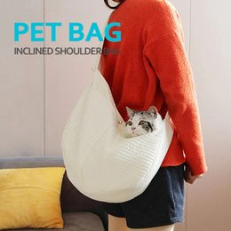 Pet Cat Bag Outing Carrying Bags Puppy Bag Dogs Widened Shoulder Harness Travel Bag Diagonal Package Kitten Pets Products 240226