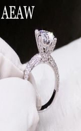 Wedding Rings Solid 14K White Gold 1ct Round Cut DF Engagement Rings Anniversary Ring Ring For Women 2208295386937