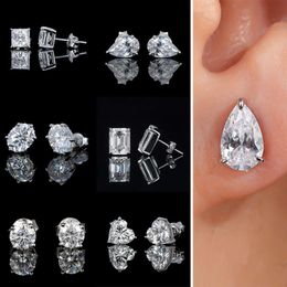 Wholesale Factory Price 10k 14k 18k Solid Pure Real Gold 750 585 Vvs Moissanite Diamond Stud Earrings for Women Jewellery