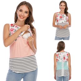 T-Shirt Maternity Tops Women's Comfy Short Sleeve Nursing Tunic Top for Breastfeeding Tshirt Pregnant Pregnancy Womens Clothing Mom Tee