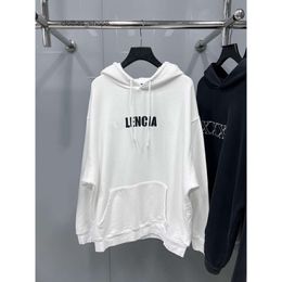 designer hoodie balenciga Fashion Hoodies Hoody Mens Sweaters High Quality Edition Brushed Fleece Burnt Letter Print Comfortable Men's Women's Trendy Loos