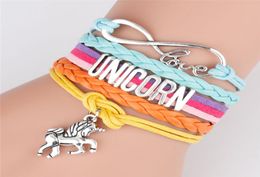 2 color Unicron colour bracelet unicorn Pendant Letter Bracelet Wristband Popular knitting Bracelet jewelry gift JJ5213151918