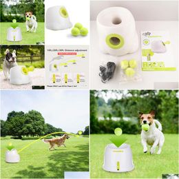 Dog Toys & Chews Afp Interactive Matic Dog Ball Launcher Tennis Throwing Hine Training Toy Pitching 3 Balls Included 210312 Drop Deliv Dhqh6