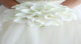 Wedding Bride Bridesmaid Bouquet Simulation PU Calla Wedding bouquet Simple holding flowers4171476