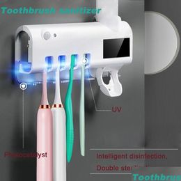 Toothbrush Holders Home Ues Tootaste Holders Dental-Uv Toothbrush Sanitizer Sterilizer Cleaner Storage Holder Traviolet Germicidal 210 Dhmba