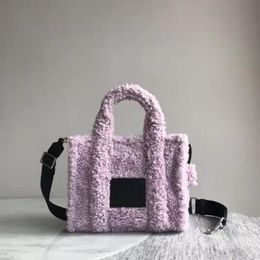 Designer bag New Faux Fur Small Mini Tote Bag Teddy-Bear Series Commuter Bags Women's Shoulder 206K3048