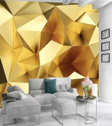 Custom Golden Geometric 3d Wallpaper European Luxury Polygon Wall Papers Living Room TV Background Home Improvement Mural Wallpape8959468