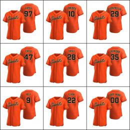 San Francisco''Giants''Men 22 Will Clark 28 Buster Posey 9 Brandon Belt 97 Garcia Custom Women Youth Orange Authentic Alternate Jersey