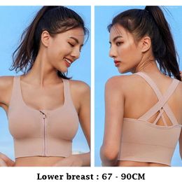 Bras High Quality Sport For Women Front Zipper Support Wireless Yoga Training Fitness Gym Fashion Vest Underwear