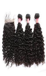 Bella Hair Bundles with Closure Brazilian Virgin Curly Weaves Natural Colour Extensions Julienchina5446597