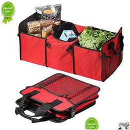 Other Interior Accessories New Foldable Car Trunk Organiser Food Beverage Storage Bag Stowing Tidying Mti-Function Suv Container Keep Dhkwa