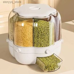 Food Jars Canisters 9KG Large Food Storage Container Rotatable Rice Barrels Sealed Cereal Dispenser Rice Tank Grain Box Kitchen Storage Organisation