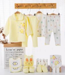 Born Infant Clothes Set 100 Cotton Autumn Winter Warm Baby Girl Boy Suit Clothing Hat Bib Fit Shower Gift 18Pcs Sets4799110