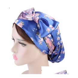 Headband Soft Silk Hair Bonnet With Wide Band Comfortable Night Sleep Hat Hairloss Salon Color Highlighting Hairstyling Tool Drop Deli Dhgb3