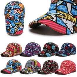 Ball Caps Outdoor Adjustable Men Women Four Seasons Lip Floral Cap Cartoon Print Baseball Hats Sunscreen