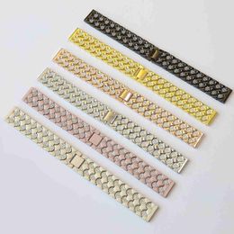 Bands Watch Stainless Steel Diamond Watch Strap For Watch Bands Luxury Fish Scale Bracelet Wristband iwatch Series 7 6 5 4 3 Link Watchband Accessories 240308