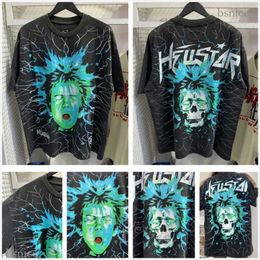Hellstar T Shirt Rappe Mens Women Tshirt Rapper Wash Grey Heavy Craft Unisex Short Sleeve Top High Street Fashion Retro Hell Women's T-shirt Us Size S-xl 423