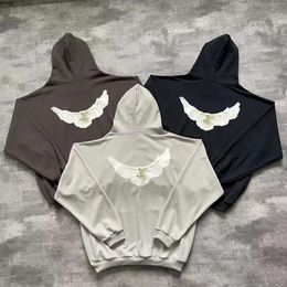 Designer Mens Hoodies Man Women White Dove Pattern Print Long Sleeve Hoodie Designers Womens Street Style Hip Hop Sweatshirt Size S-xl Zqj6