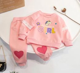 2023 Real Roupas Infantis Children039s Garment Spring And Autumn New Girl Pure Cotton Printing Threepiece Child Suit 04y7517938