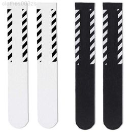 Mens Socks 2021 OFF Harajuku White Men Hip Hop Fashion Streetwear Knee High Long Skateboard Basketball Outdoor SportsOGON