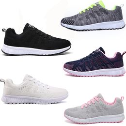 Flying Weaving Sports Shoes MEN Women's Mesh Casual Flat White Black Touring Shoes GAI Little White 35-44 44 XJXJ