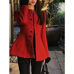 Women's Jackets Small Fragrant Elegant O-neck Women Coats 2024 Spring Korean Chic All-match Slim Waist Simple Solid Female Tops