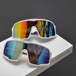 Cycling glasses outdoor sports glasses fashionable one-piece large frame sunglasses colorful reflective mercury sunglasses
