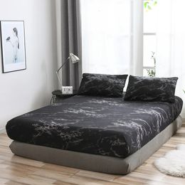 Black Marbling Linens Sheet Sets Queen Size Double Bed Cover Clothes Bedroom Full Single Bedspread on The Sheets Set 240226