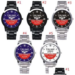 Children'S Gift Watch Trump 2024 Men Watches Letters Retro Quartz Teenager Wrist Watch 38Mm Stainless Steel Strap Matic Movement Sl39 Dhnls