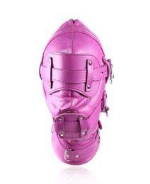 PU Bondage Hood Mask Contain with Anal Dildos Patch Adult Health Care 2 Colours Sex Products for Couples1682336