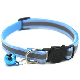 Adjustable Reflective Dog Collars Pet Collars With Bells Charm Necklace Collar For Little Dogs Cat Collars Pet Supplies V6961940