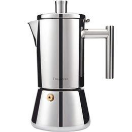 Easyworkz Diego Stovetop Espresso Maker Stainless Steel Italian Coffee Machine Maker 4Cup 6.8 oz Induction Moka Pot 240307